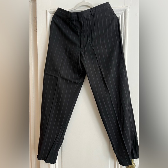 Giorgio Armani Pants - Giorgio Armani Charcoal Pinstripe Trousers